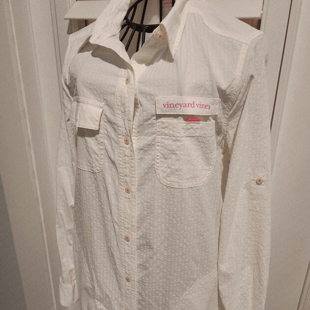 Vineyard Vines Cream Performance Shirt
